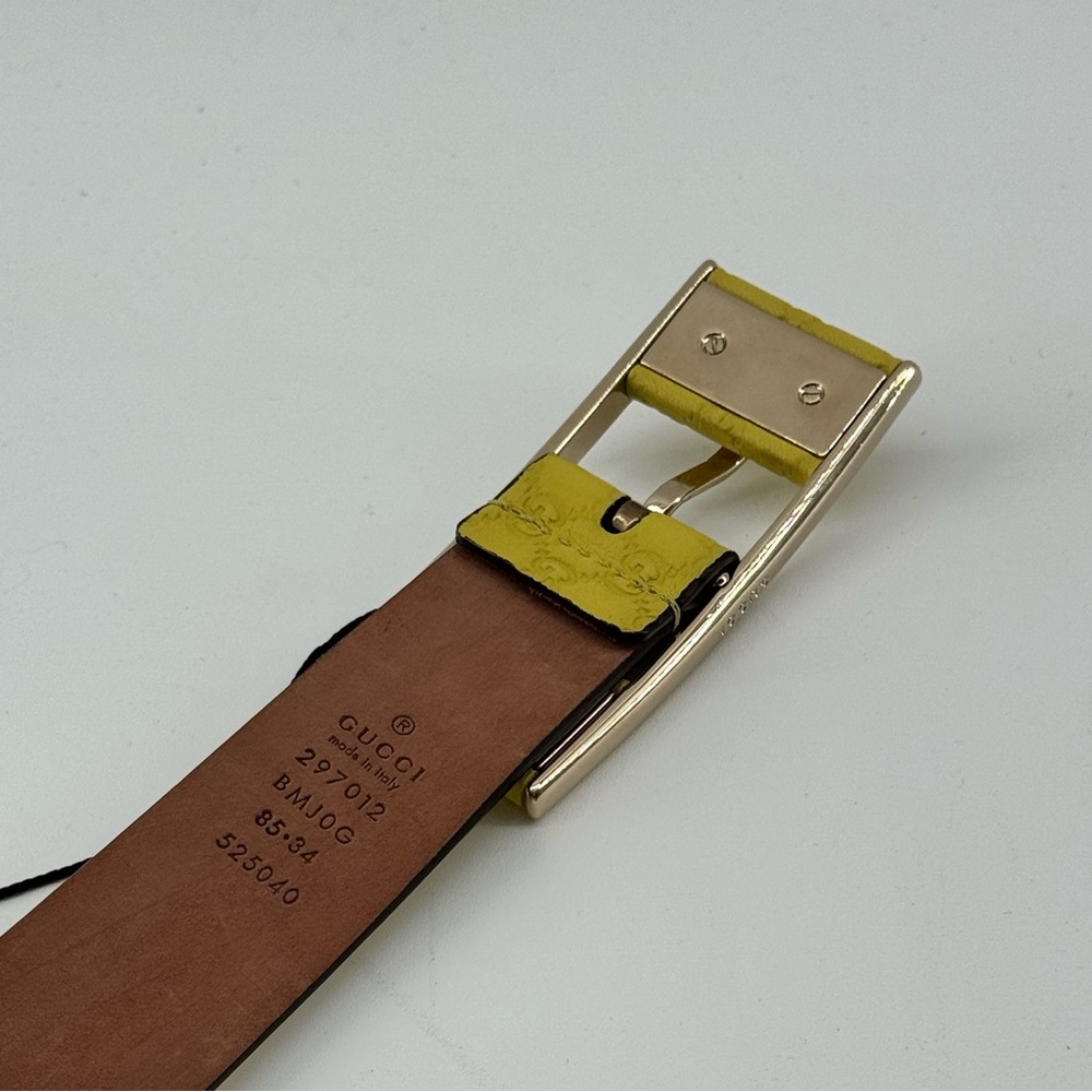 Gucci Yellow Monogram Belt - Picture 3 of 9